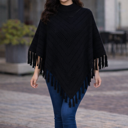 BLACK PONCHO