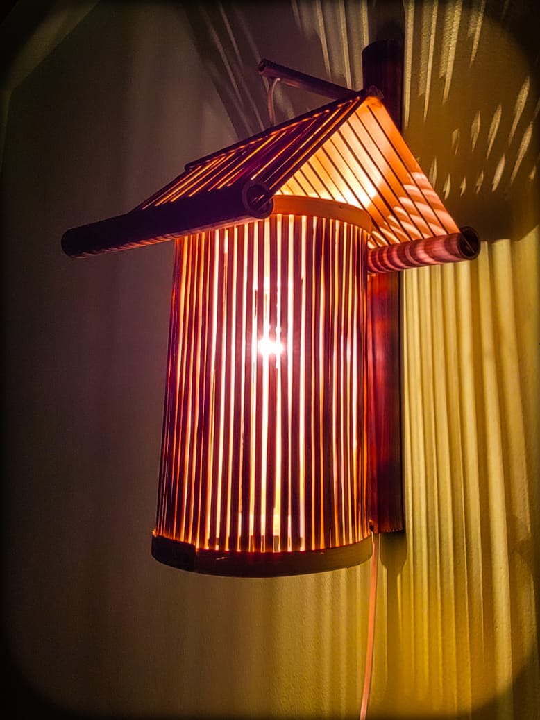 Luxury Handwoven Bamboo Corner Lamp